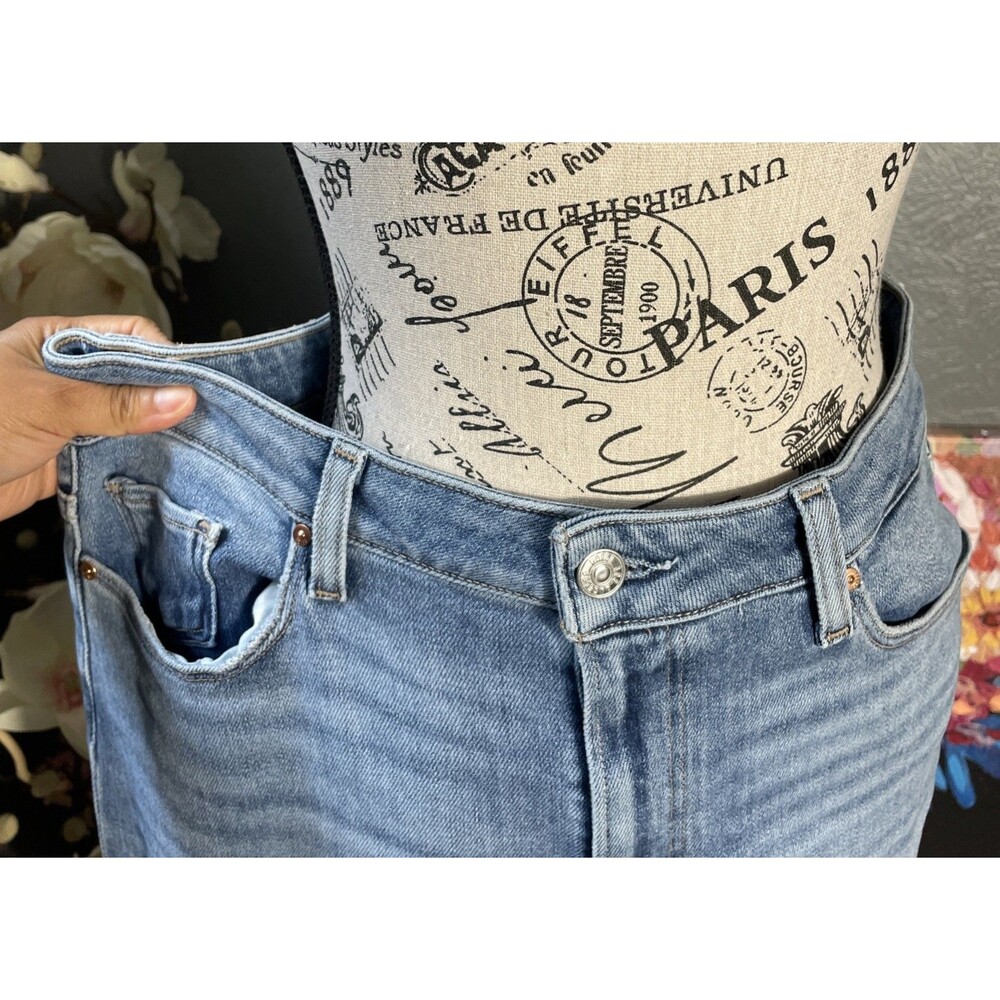 Paige Cindy Jeans Mel Destroyed Hem Ankle Straight Leg Womens Size 32, 28 Inseam - Picture 8 of 14